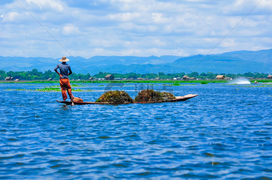 缅甸茵莱湖捕鱼人图片素材免费下载