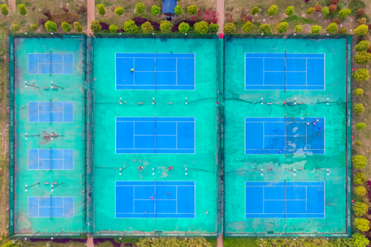 俯瞰军运会运动会网球场图片素材免费下载