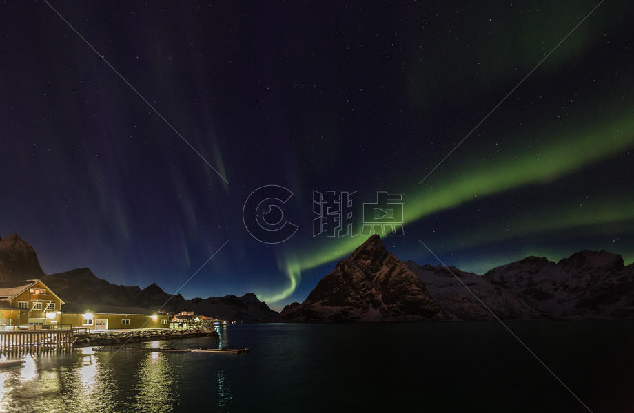 北欧挪威北极圈罗弗敦群岛北极光图片素材免费下载