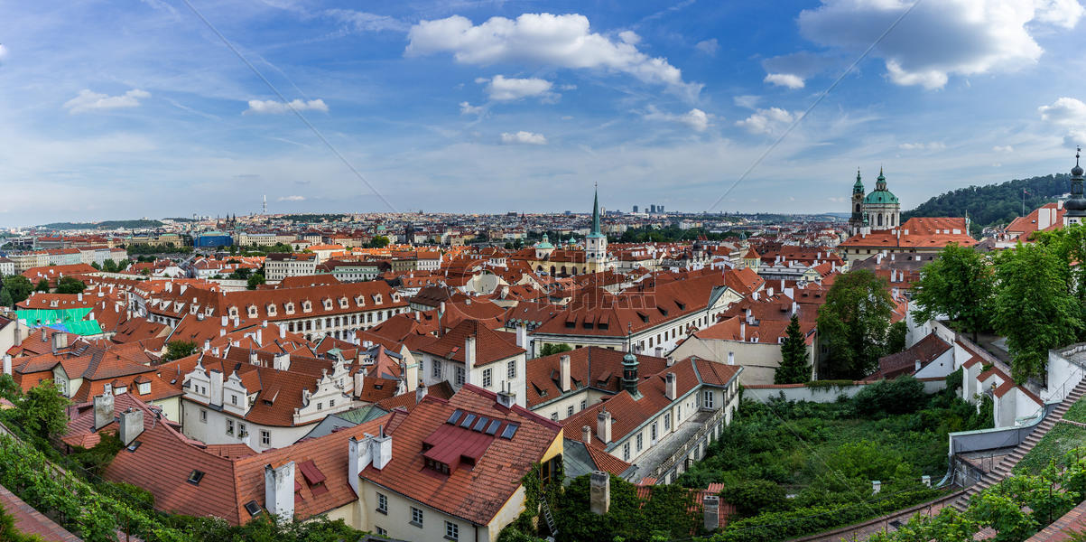 俯瞰捷克布拉格城市全景图图片素材免费下载