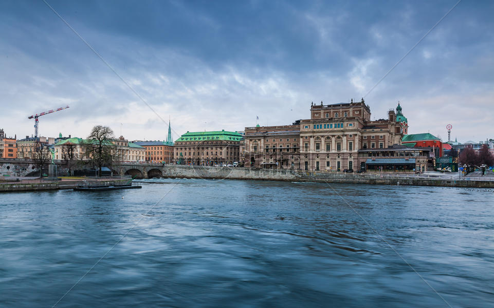 斯德哥尔摩日出城市风光图片素材免费下载
