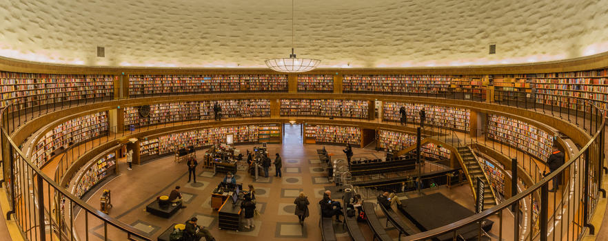瑞典斯德哥尔摩城市图书馆全景图图片素材免费下载