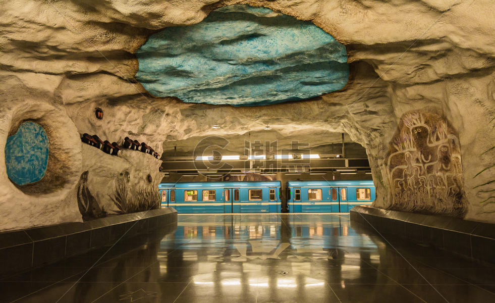 斯德哥尔摩城市地铁艺术空间图片素材免费下载