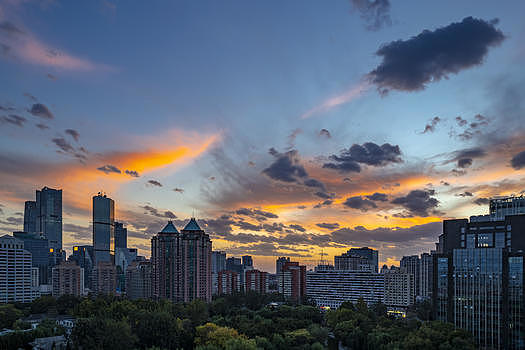 美丽晚霞的北京建筑图片素材免费下载