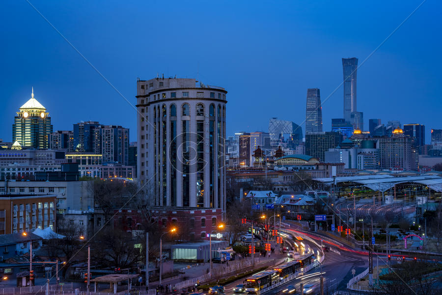 夜景北京国贸建筑群图片素材免费下载