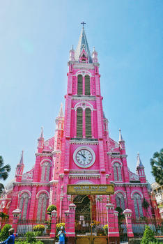 越南粉教堂主楼全景图片素材免费下载