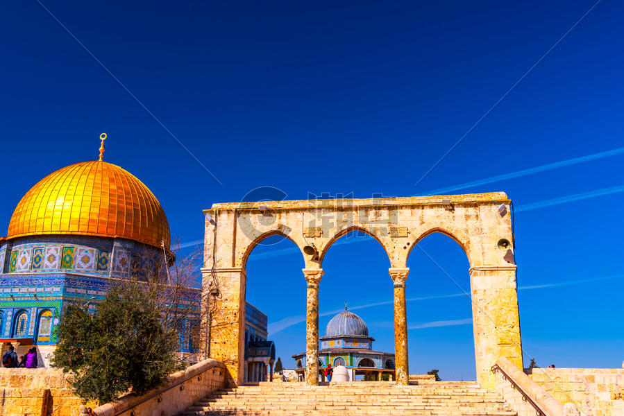 耶路撒冷圆顶清真寺与灵魂之门图片素材免费下载