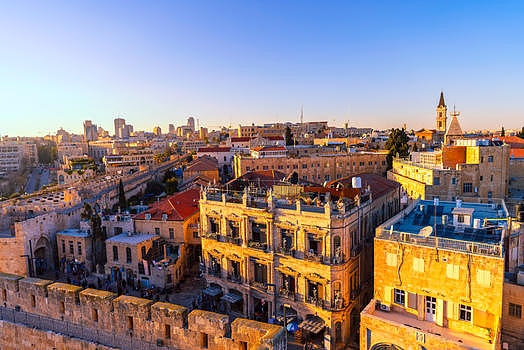 俯瞰耶路撒冷老城图片素材免费下载