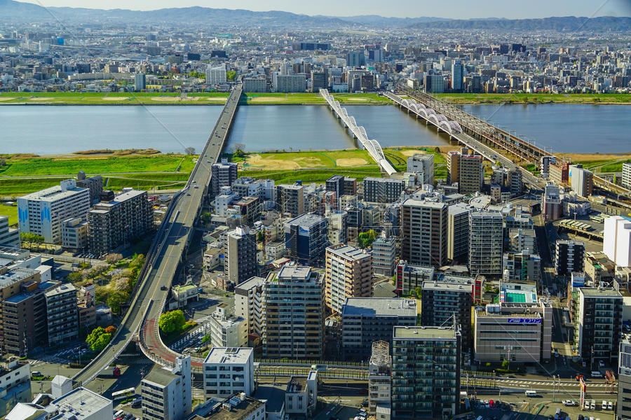 日本大阪梅田空中庭园及周围图片素材免费下载