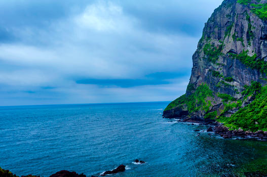 济州岛城山峰景色图片素材免费下载