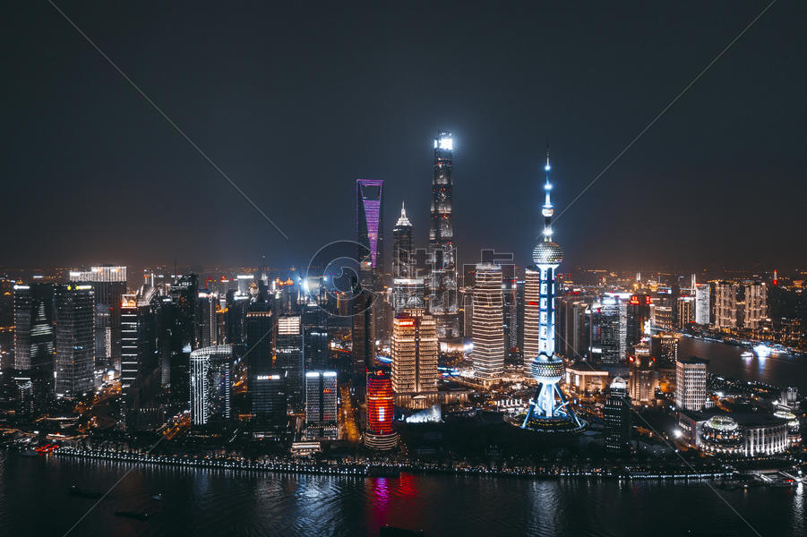 上海陆家嘴夜景图片素材免费下载