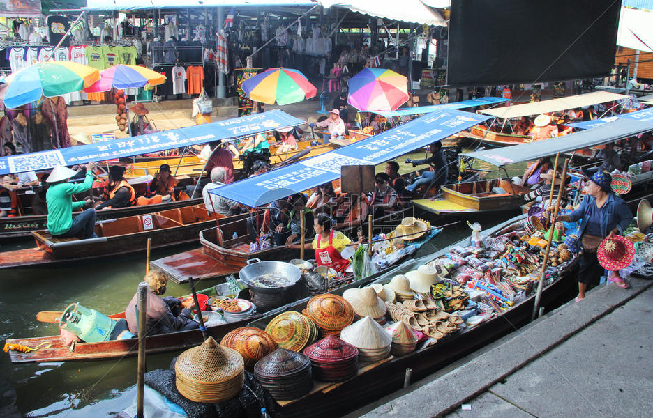 泰国曼谷水上市场图片素材免费下载