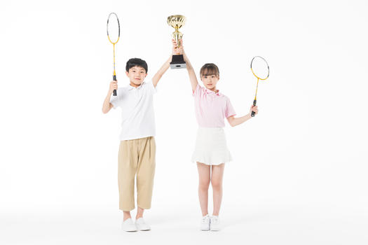 儿童羽毛球比赛获奖图片素材免费下载