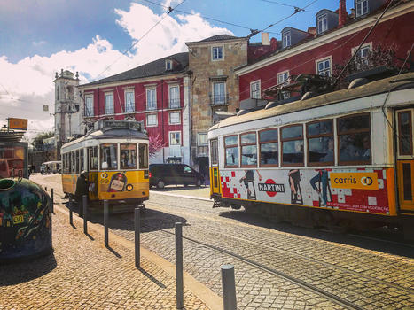 葡萄牙里斯本街景电车图片素材免费下载