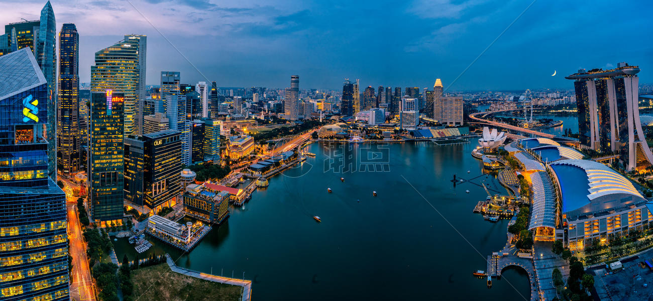新加坡金沙湾夜景图片素材免费下载
