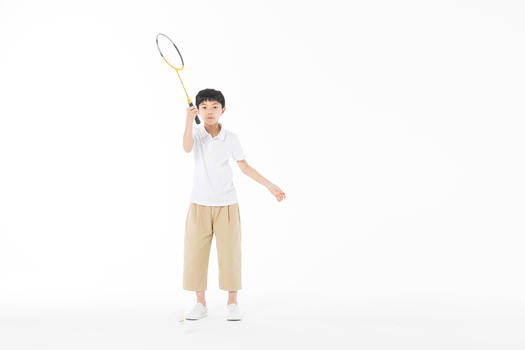 小男孩羽毛球运动图片素材免费下载