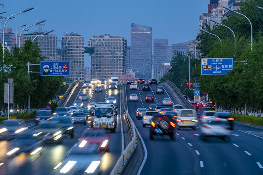 忙碌北京北二环夜景车流图片素材免费下载