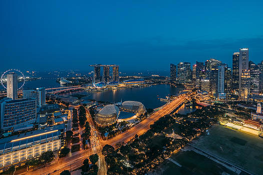 新加坡夜景灯火通明图片素材免费下载