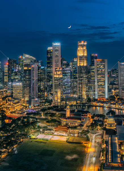 新加坡夜景灯火通明图片素材免费下载