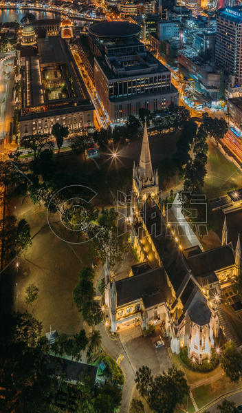 新加坡夜晚圣安德烈教堂图片素材免费下载