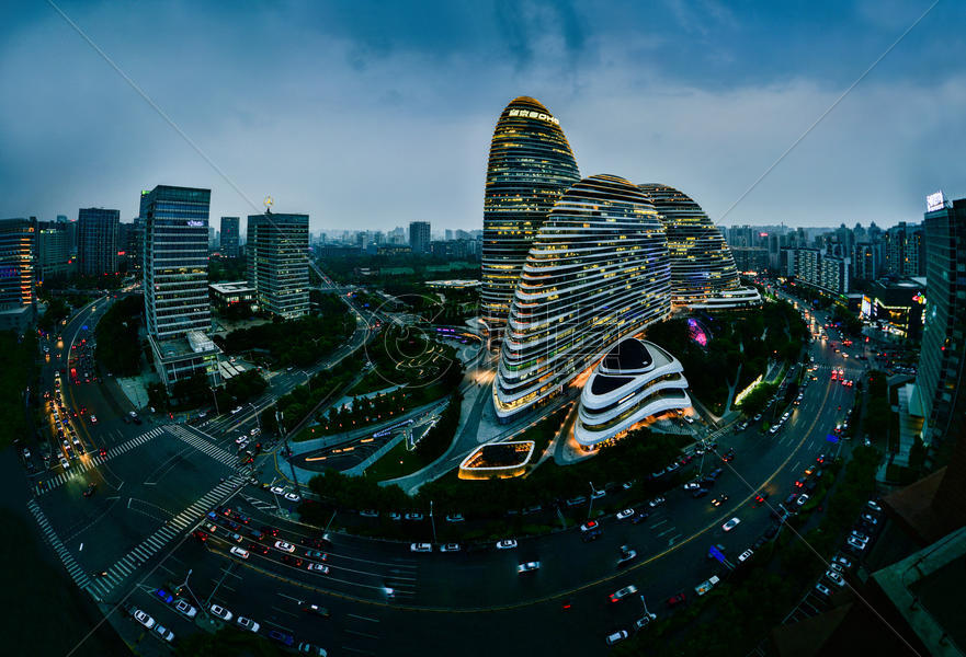 北京望京SOHO建筑图片素材免费下载