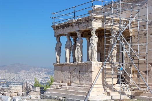 希腊雅典修葺中的帕特农神庙图片素材免费下载