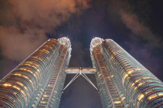 吉隆坡双子塔夜景图片素材免费下载