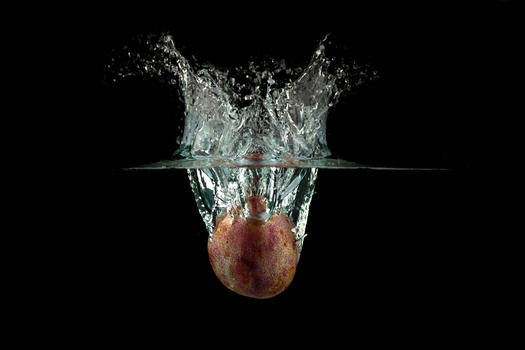 掉落水中的百香果图片素材免费下载