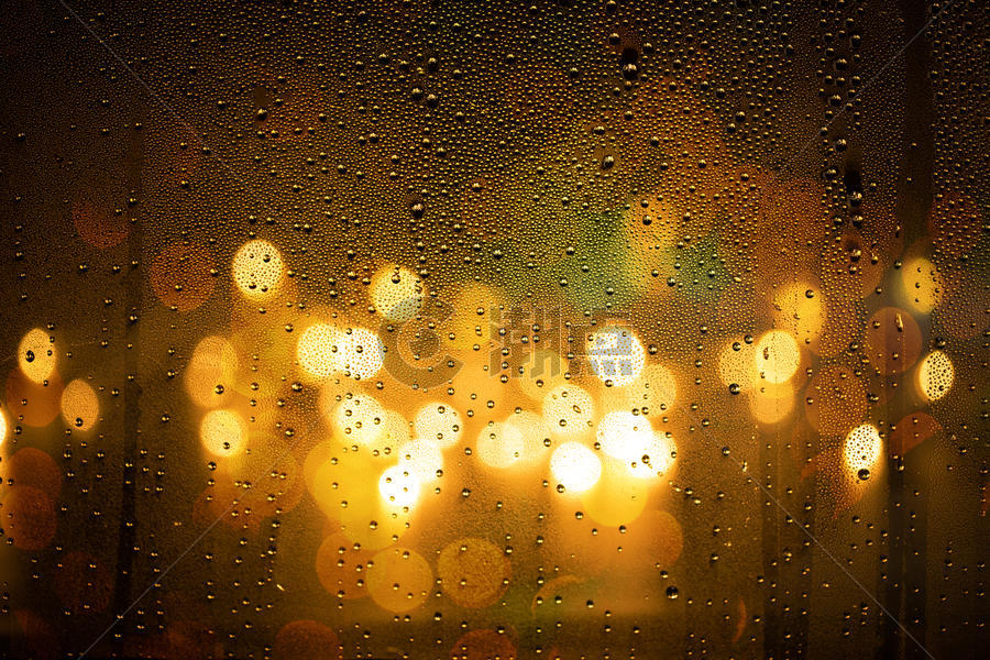 雨夜窗子光斑图片素材免费下载