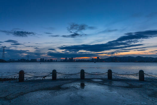 厦门海湾夜景图片素材免费下载