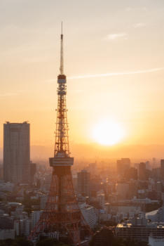 日本东京城市夜景日落图片素材免费下载