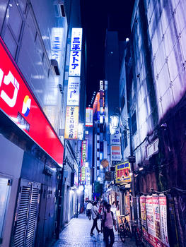 东京夜晚街头图片素材免费下载
