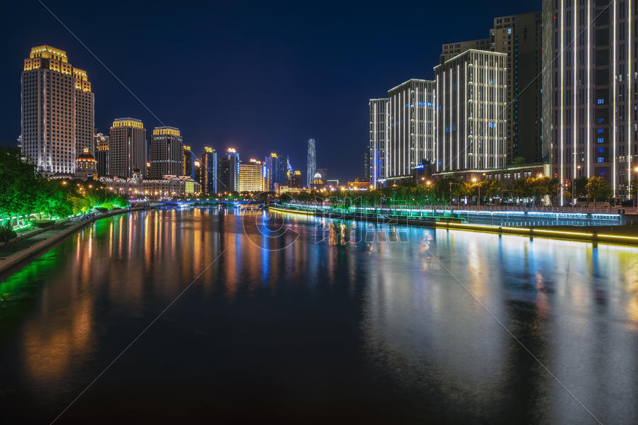 天津海河上城市意大利风情建筑图片素材免费下载