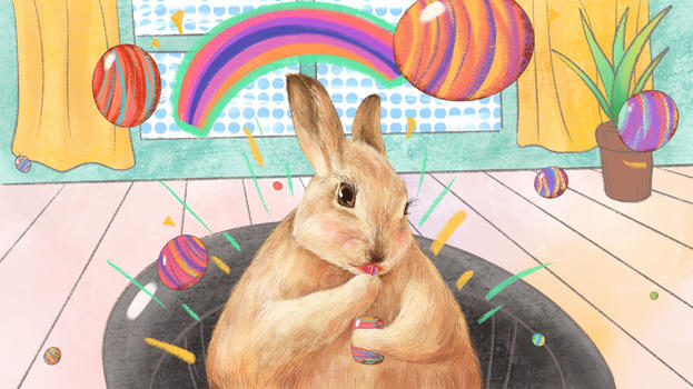 吃糖的兔子图片素材免费下载