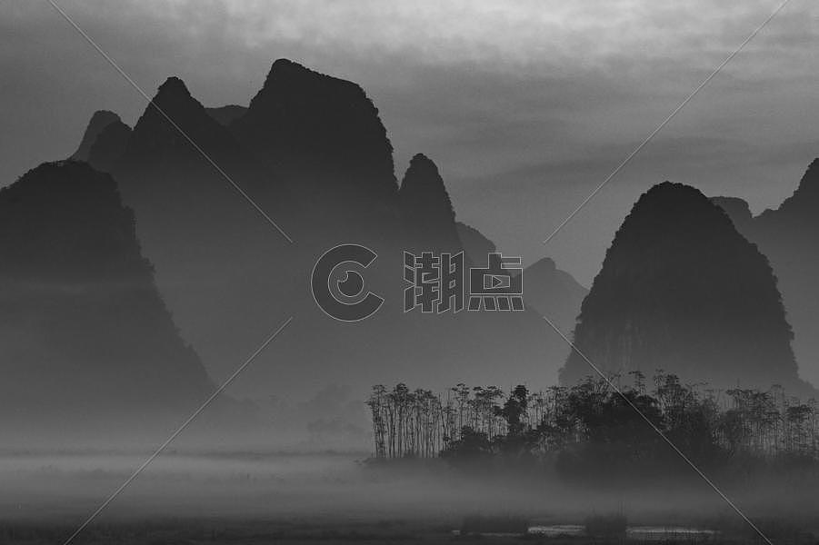 桂林喀斯特地貌航拍图图片素材免费下载
