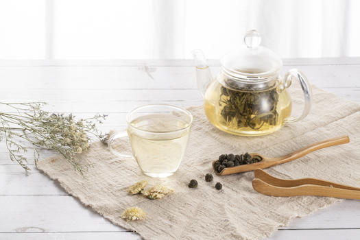 茉莉龙珠茶叶与茶具图片素材免费下载