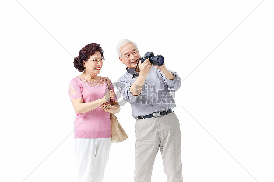 老年夫妇拍照图片素材免费下载