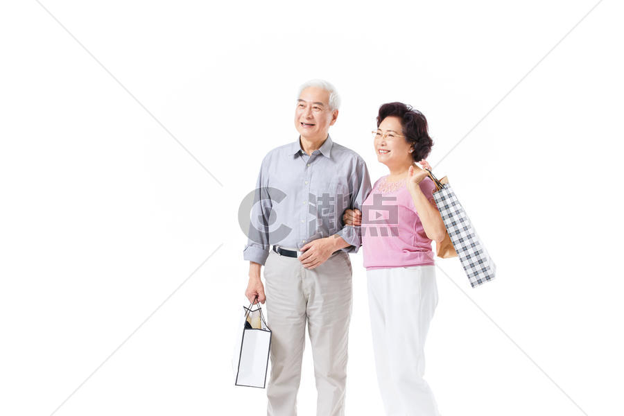 老年夫妇购物图片素材免费下载