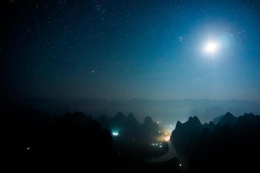 桂林银河星空图片素材免费下载