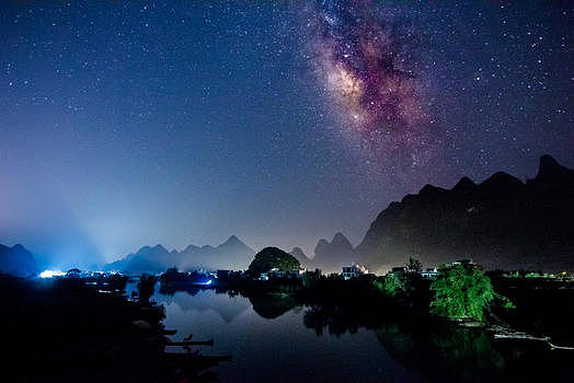 桂林银河星空图片素材免费下载