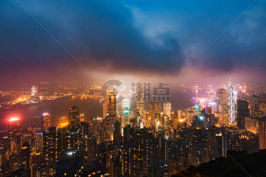 香港建筑夜景图片素材免费下载