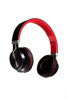 黑红相间的头戴式无线耳机图片素材免费下载