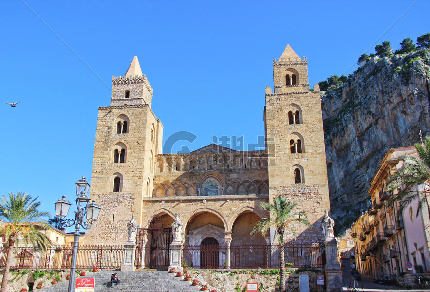 意大利西西里岛切法卢教堂图片素材免费下载