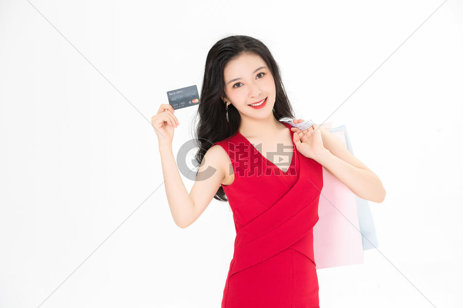 美女刷卡购物图片素材免费下载