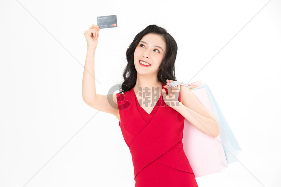美女刷卡购物图片素材免费下载