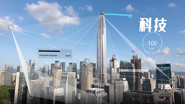 科技感合成点线连接未来城市文字ae模板视频的预览图