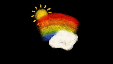 蜡笔手绘卡通彩虹太阳云朵云元素挂件视频的预览图