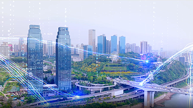 大气线条粒子科技城市合成视频AE模板视频的预览图