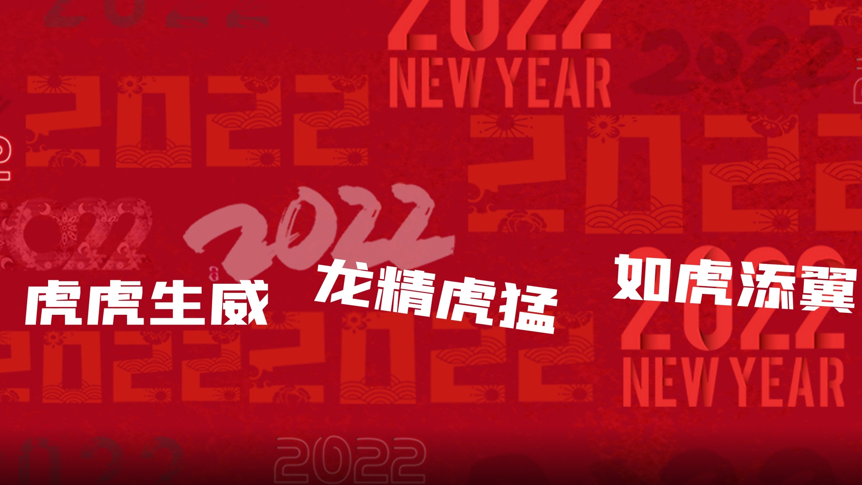 创意虎年新年新春春节祝福快闪文字片头视频ae模板视频的预览图