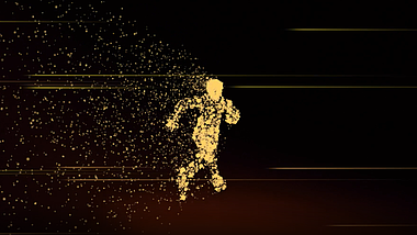 大气粒子人物奔跑片头视频ae模板视频的预览图